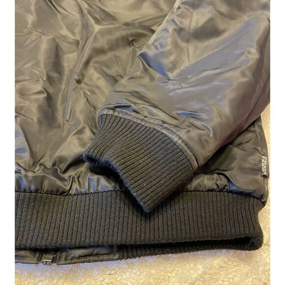 Men's‎ Phat Farm XL Black Jacket With Fur Lining Nylon Comber Jacket - Picture 13 of 14